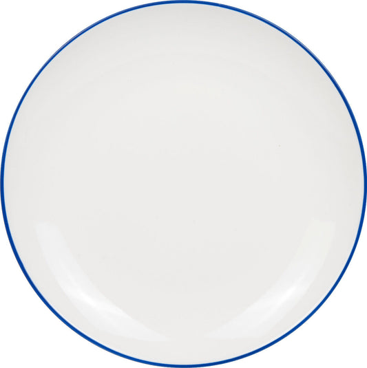 Könitz 1142663047 Teller Ø 19 cm mit blauem Rand, Basic Bone