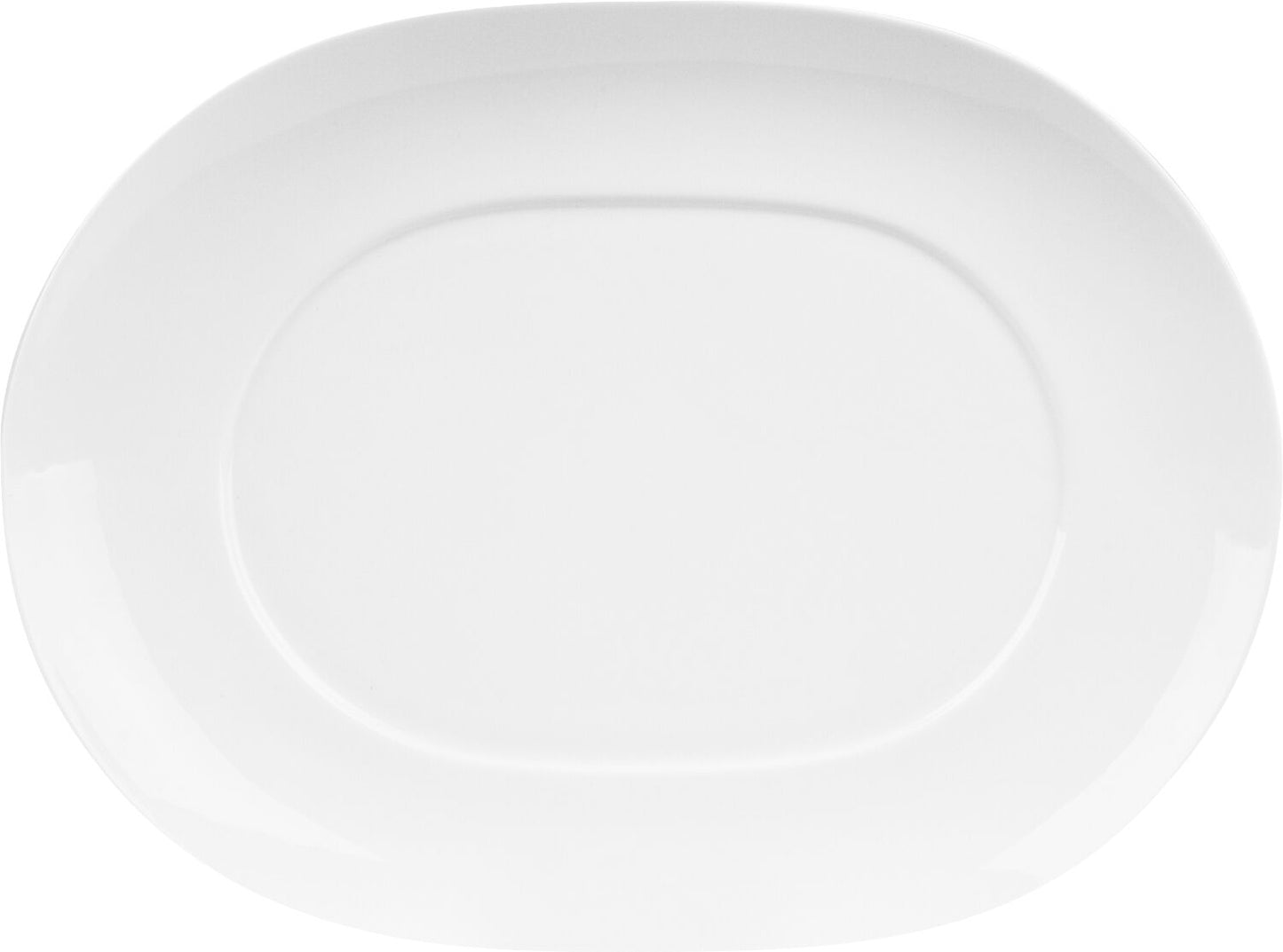 Könitz Teller oval 33 cm, weiß, Porzellan / ZERO neutral mit BM / Servierplatte