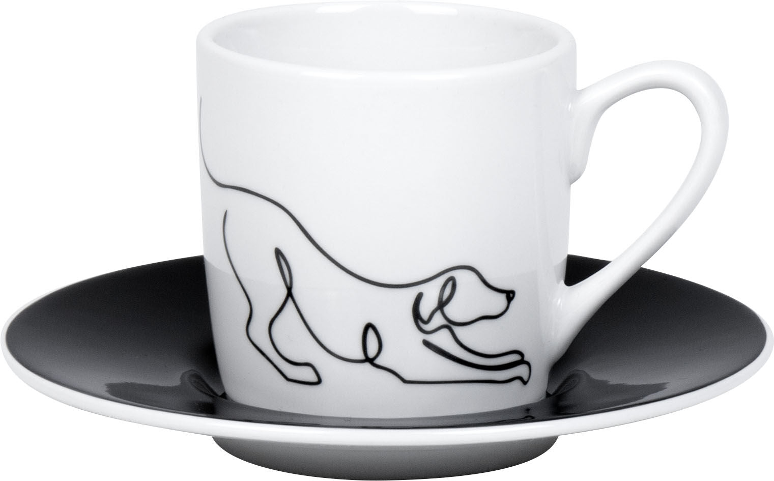 KÖNITZ 1150003017 2er Geschenkset Espressotassen 85 ml - Hommage à Picasso - Chien / Chat (Hund / Katze) – Bild 4