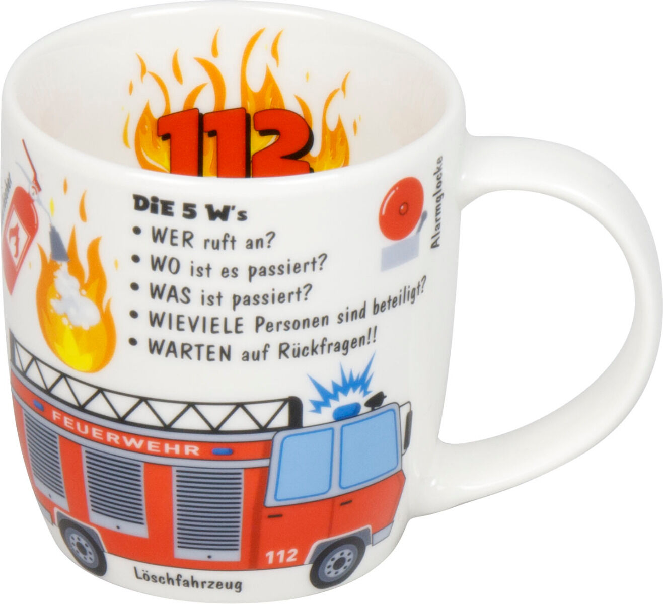 KÖNITZ 1150003026 Kid's Wissen Feuerwehr Kinderset 3-tlg. im Geschenkkarton / Becher, Teller, Müslischale – Bild 4