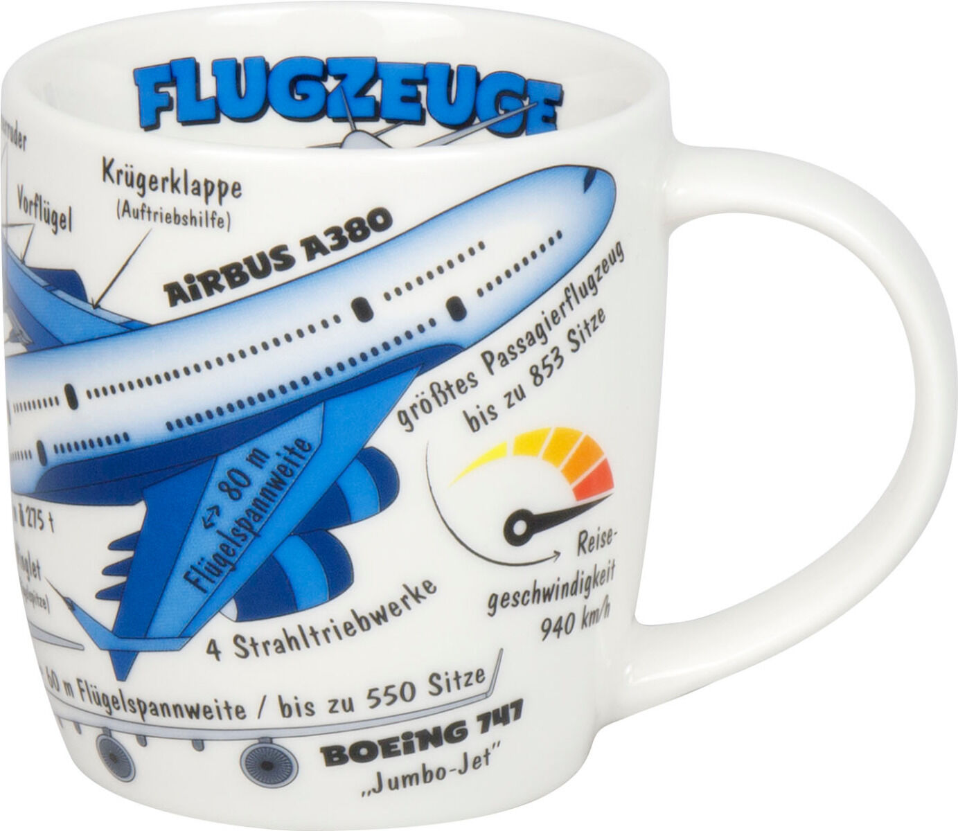 KÖNITZ 1150003028 Kid's Wissen Flugzeuge Kinderset 3-tlg. im Geschenkkarton / Becher, Teller, Müslischale – Bild 2