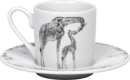 KÖNITZ 1150532760 Espressotasse mit Untertasse Amazing Animals - Giraffen 85 ml aus Bone China Porzellan – Bild 2