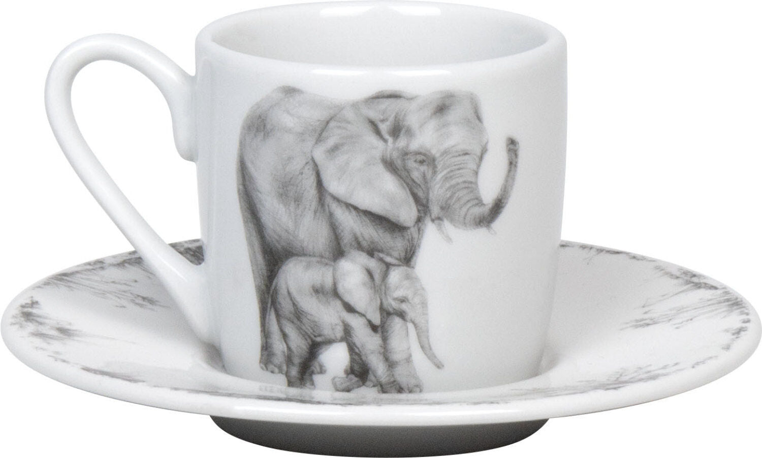 KÖNITZ 1150532761 Espressotasse mit Untertasse Amazing Animals - Elefanten 85 ml aus Bone China Porzellan – Bild 2