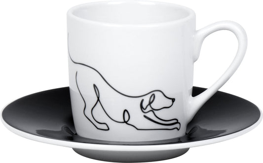 KÖNITZ 1150533017 Espressotasse Hommage à Picasso - Le Chien (Der Hund) 85 ml, Porzellan