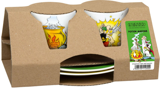KÖNITZ 1150542383 2er Geschenkset Espressotassen 85 ml - Asterix Zaubertrank