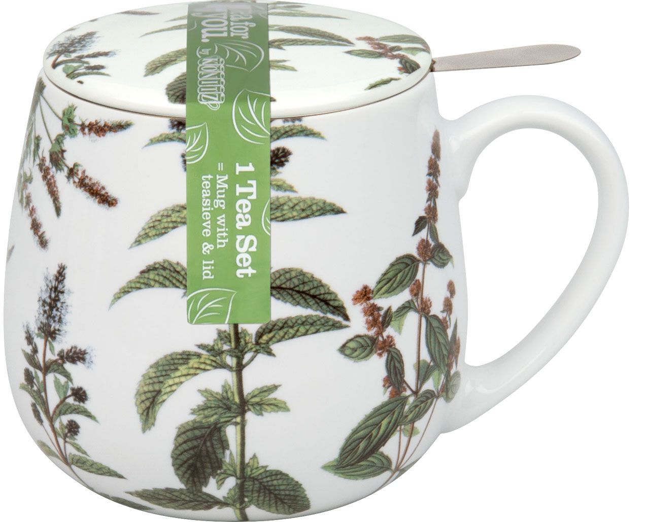 Könitz Becher mit Sieb und Deckel 420 ml My favourite tea Pfefferminze / Teebecher – Bild 2