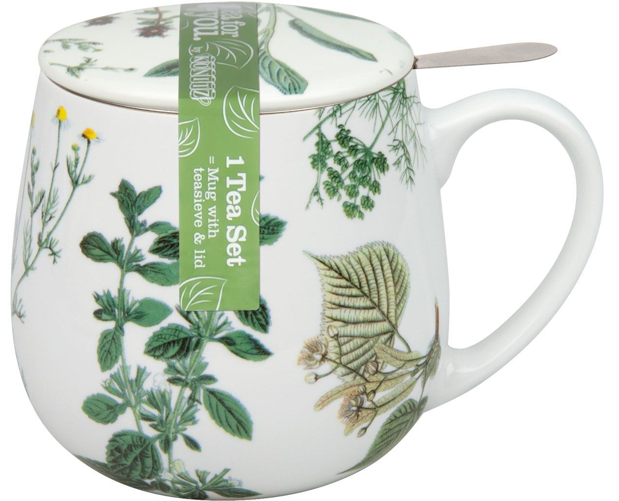 Könitz Becher mit Sieb und Deckel 420 ml My favourite tea Kräuter / Teebecher – Bild 2