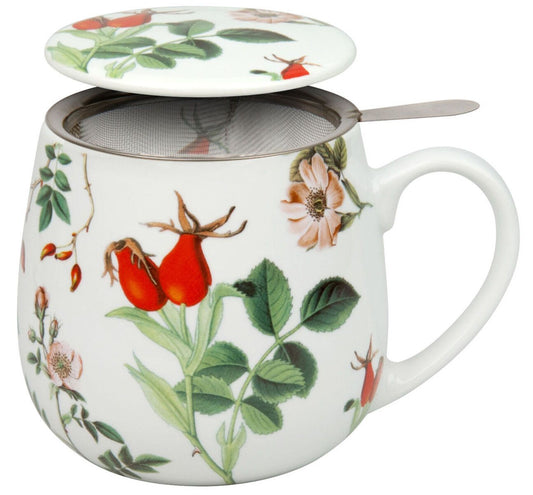 Könitz Becher mit Sieb und Deckel 420 ml My favourite tea Hagebutte / Teebecher