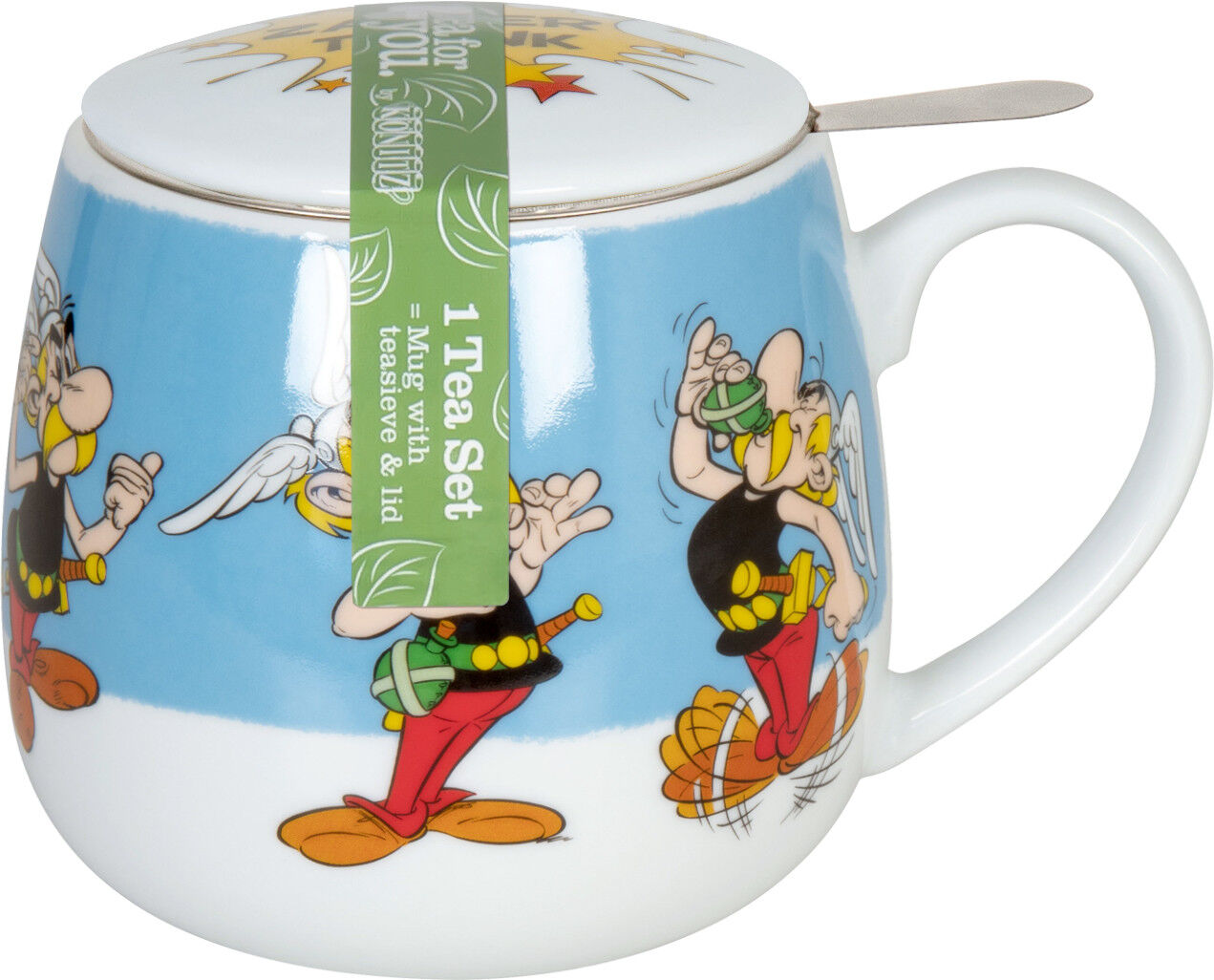 Könitz 1151432383 Becher mit Sieb und Deckel 400 ml - Tea for you Asterix - Zaubertrank / Teebecher – Bild 2
