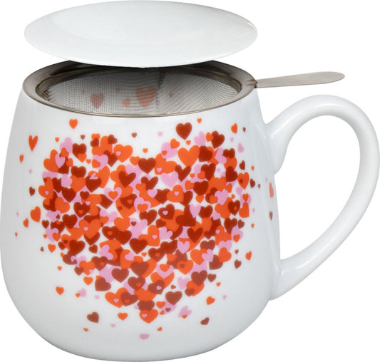 Könitz 1151432833 Becher mit Sieb und Deckel 400 ml - Tea for you - Love Explodes / Teebecher