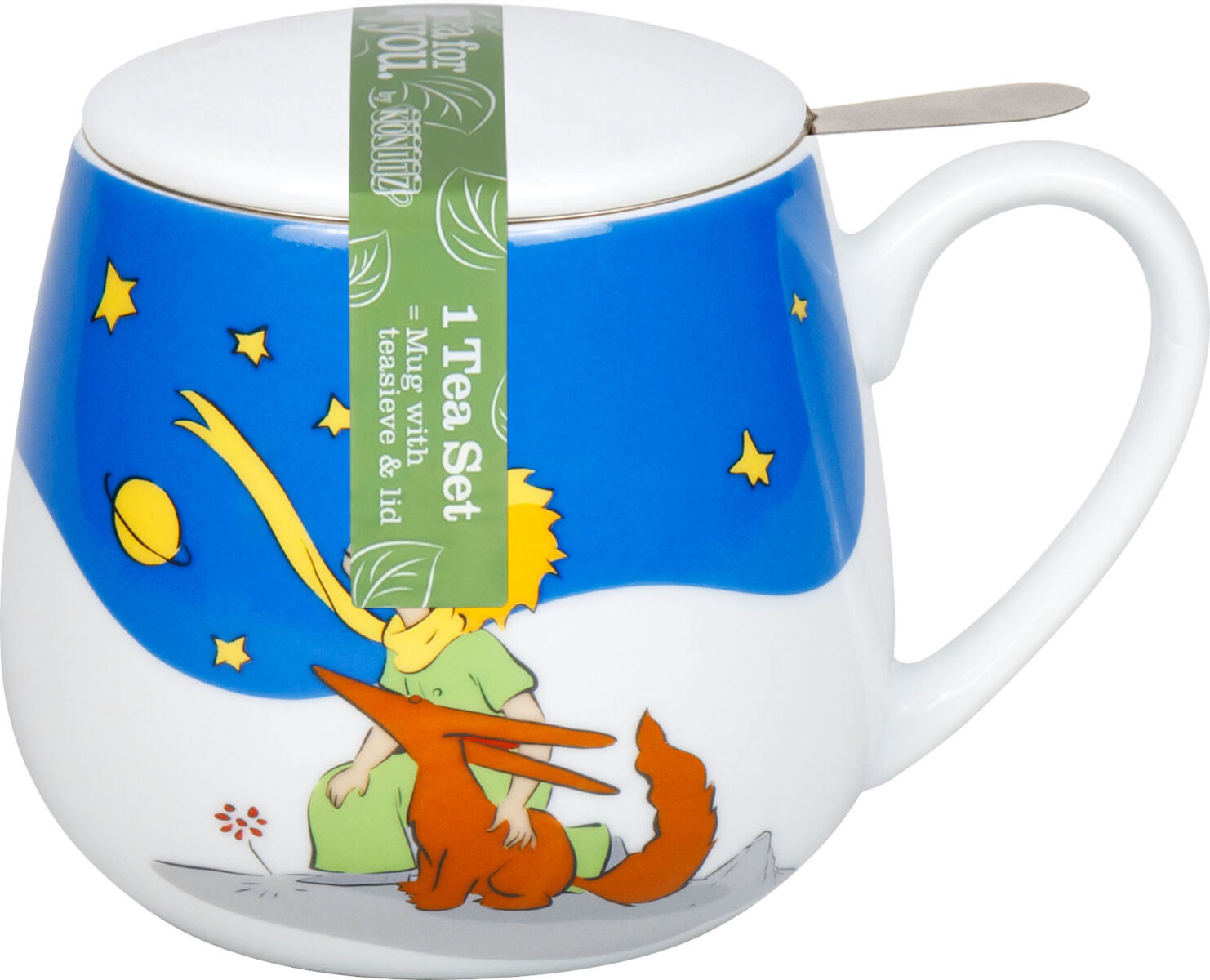 Könitz 1151433037 Becher mit Sieb und Deckel 400 ml - Der kleine Prinz Regenbogen - Tea for you / Teebecher – Bild 2