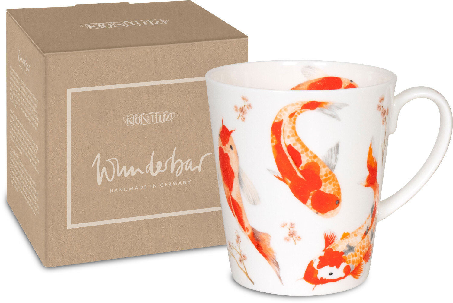KÖNITZ 1152552684 Becher Wunderbar KOI im Geschenkkarton - 600 ml aus Bone China Porzellan