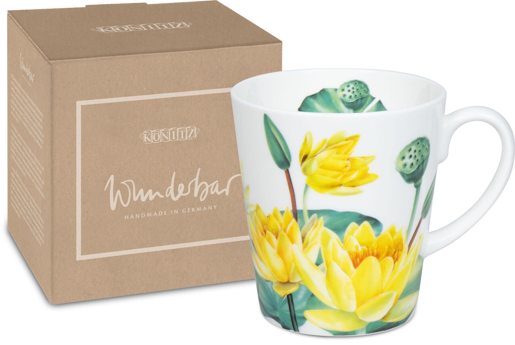 KÖNITZ Becher Wunderbar LOTUS im Geschenkkarton - 600 ml aus Bone China Porzellan