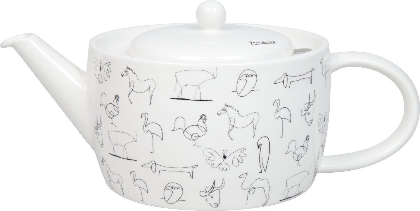 KÖNITZ 1152630104 Teekanne Picasso Animaux (Tiere) - 1400 ml, mit Deckel und Sieb / Kanne