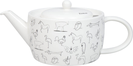 KÖNITZ 1152630104 Teekanne Picasso Animaux (Tiere) - 1400 ml, mit Deckel und Sieb / Kanne