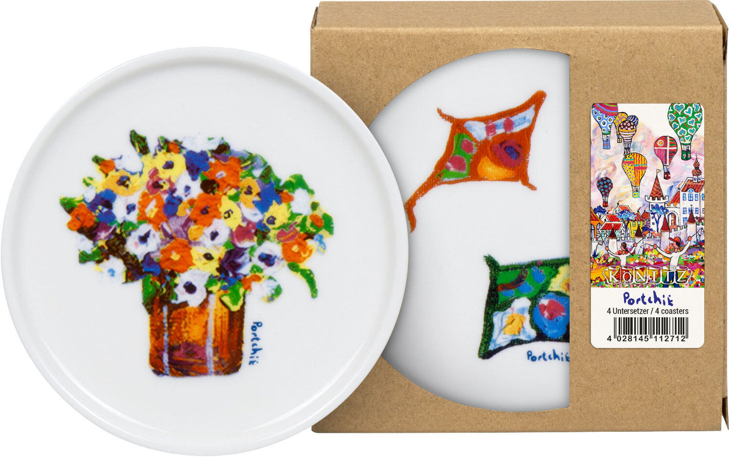KÖNITZ 1159592996 4er Set Untersetzer im Geschenkkarton - Portchie – Bild 2