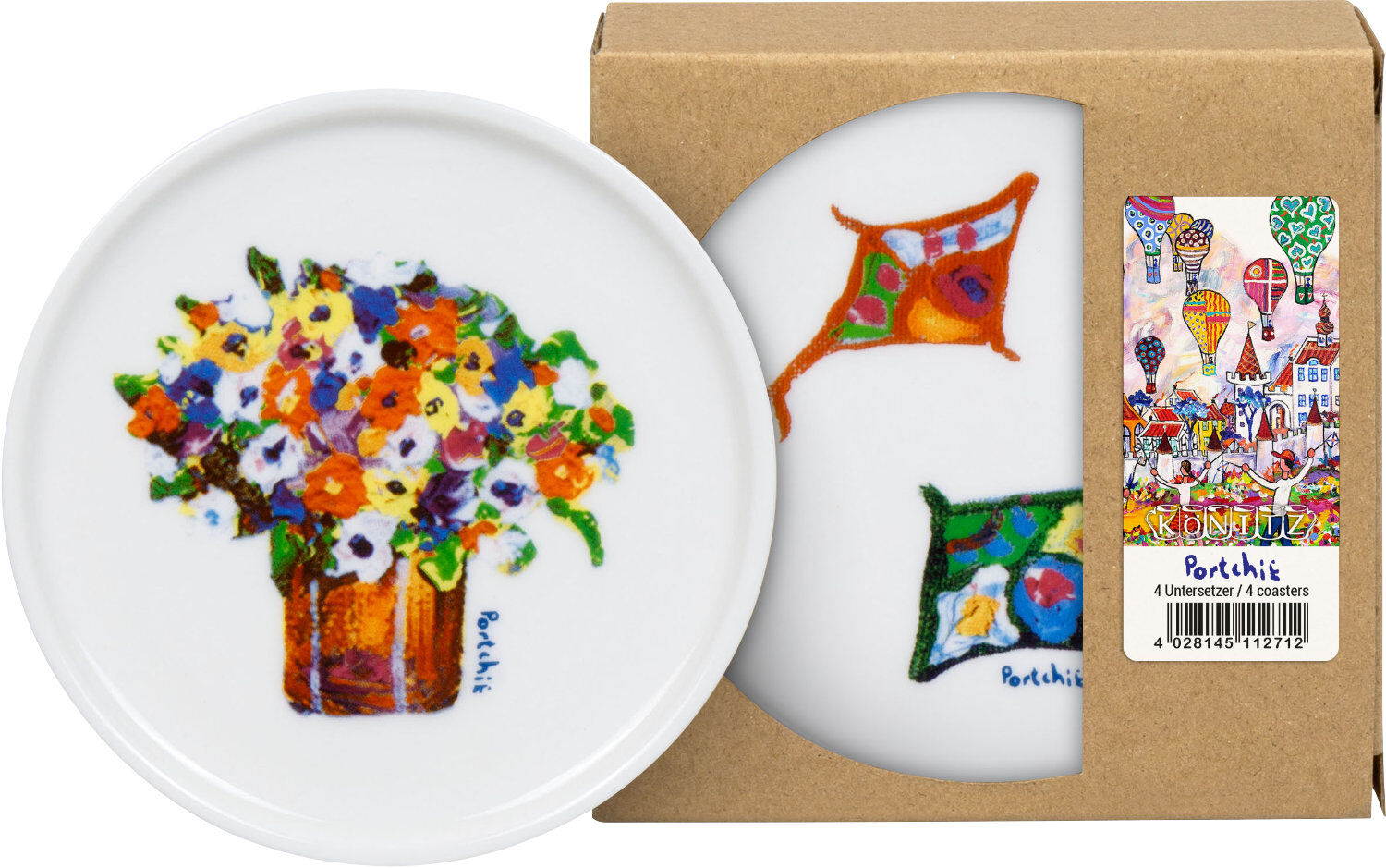 KÖNITZ 1159592996 4er Set Untersetzer im Geschenkkarton - Portchie – Bild 2