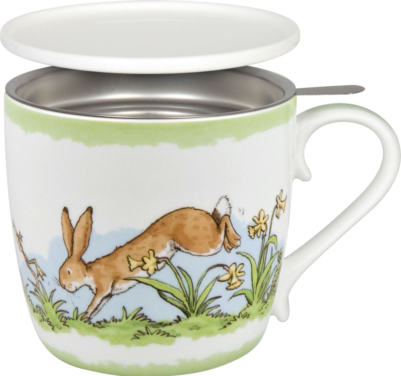 KÖNITZ 115S571531 Becher Weißt du eigentlich... FRÜHLING 425 ml mit Sieb und Deckel / Der kleine Hase - Jahreszeiten