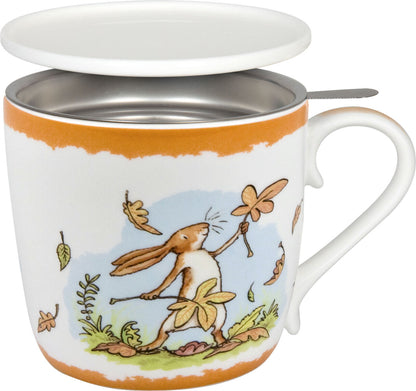 KÖNITZ 115S571533 Becher Weißt du eigentlich... HERBST 425 ml mit Sieb und Deckel / Der kleine Hase - Jahreszeiten