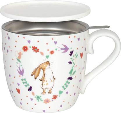 KÖNITZ 115S572682 Becher Guess how much I love you - Little Valentine 425 ml mit Sieb und Deckel / Der kleine Hase