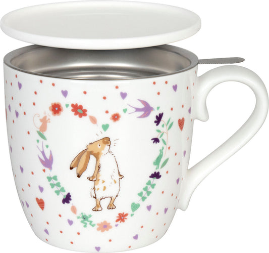 KÖNITZ 115S572682 Becher Guess how much I love you - Little Valentine 425 ml mit Sieb und Deckel / Der kleine Hase