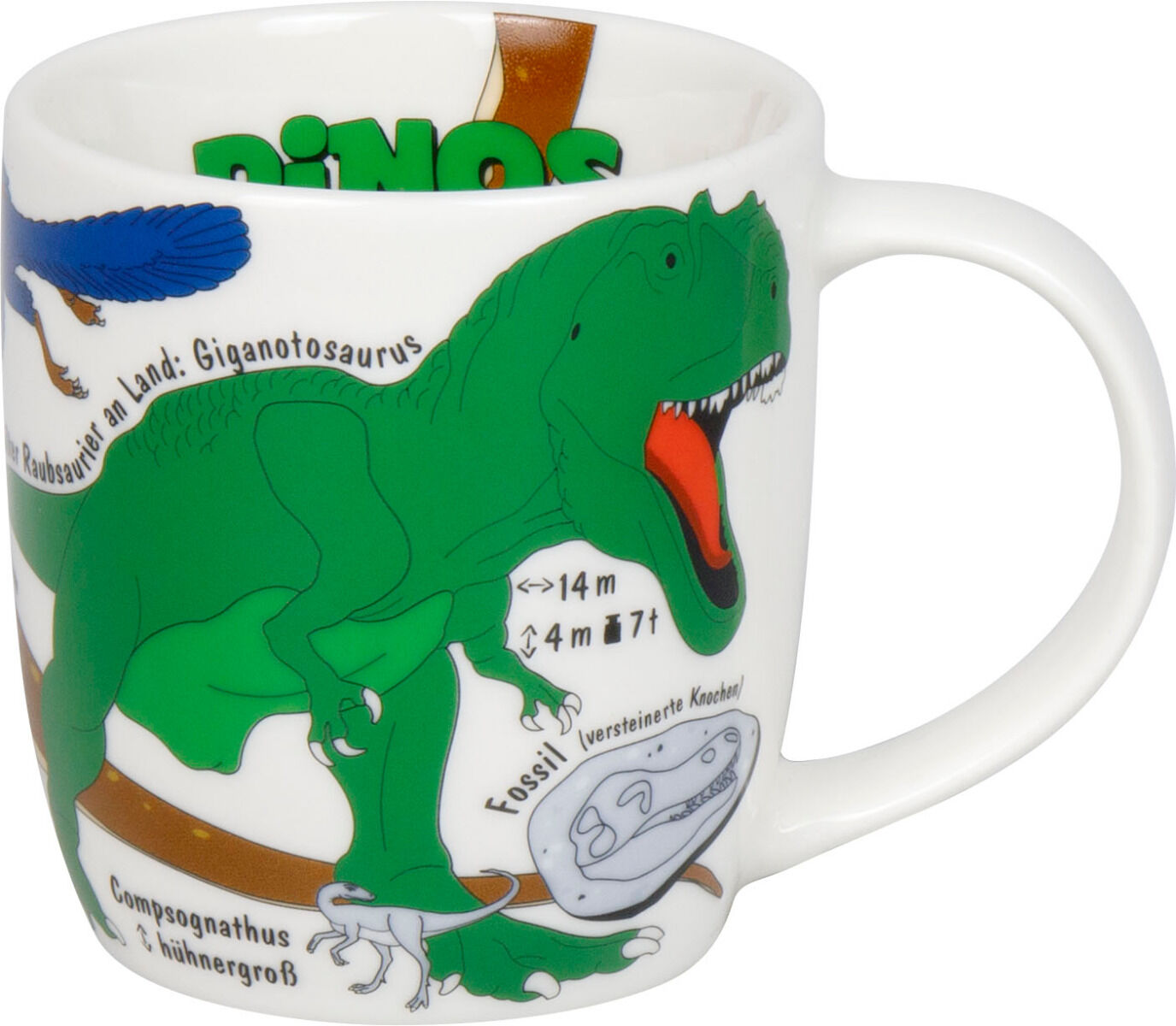 KÖNITZ 1172673025 Kid's Wissen Dinos 230 ml aus Porzellan / Kinderbecher