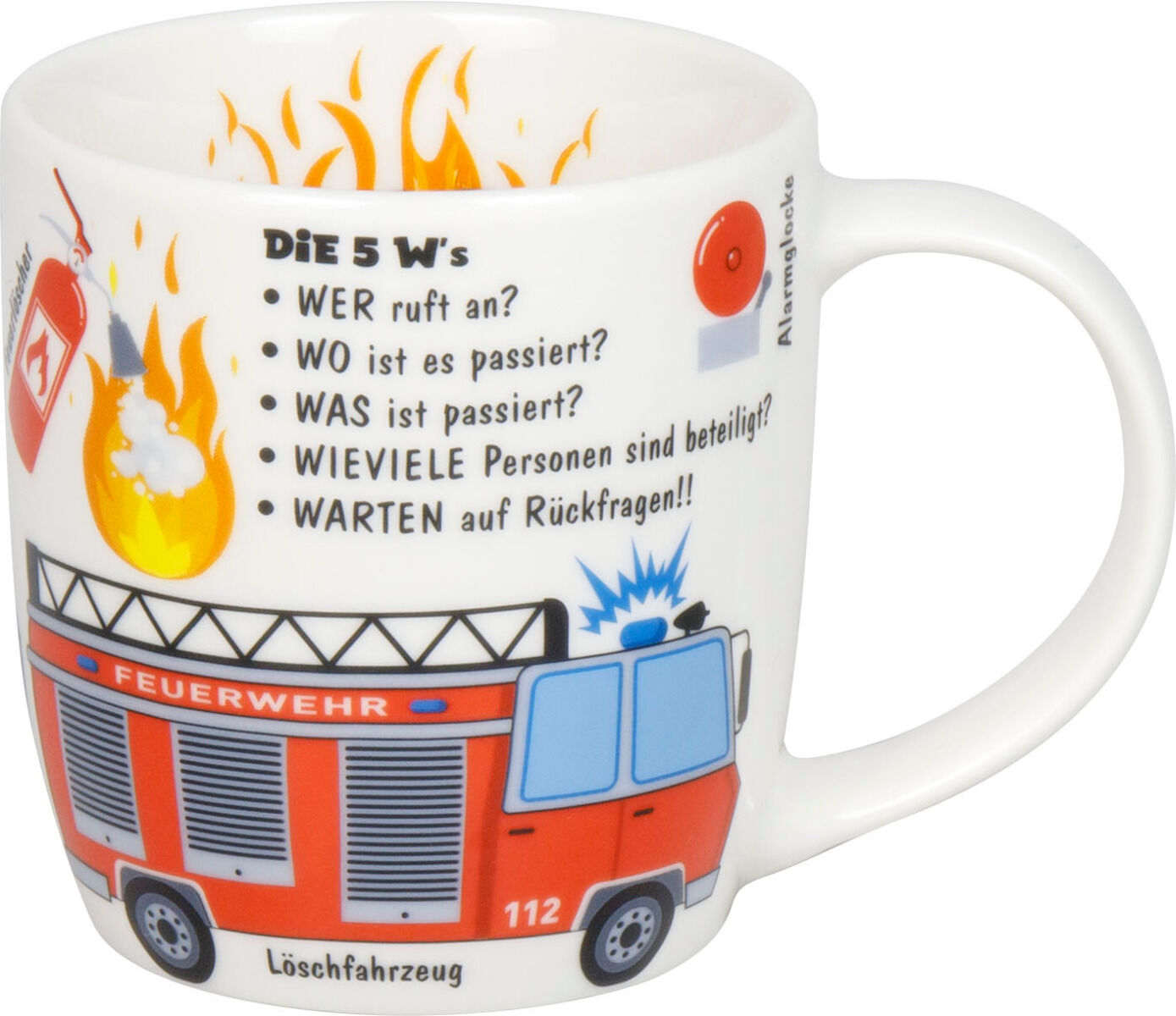 KÖNITZ 1172673026 Kid's Wissen Feuerwehr 230 ml aus Porzellan / Kinderbecher