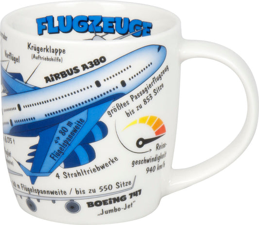 KÖNITZ 1172673028 Kid's Wissen Flugzeuge 230 ml aus Porzellan / Kinderbecher