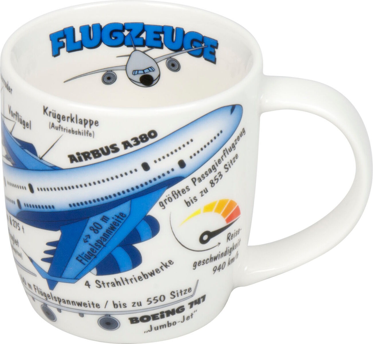 KÖNITZ 1172673028 Kid's Wissen Flugzeuge 230 ml aus Porzellan / Kinderbecher – Bild 6