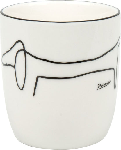 KÖNITZ 1172682770 Becher PICASSO - Le Chien (Der Hund) - 200 ml aus New Bone China Porzellan