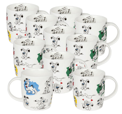 10er SET KÖNITZ Becher Asterix - Snif Snif Idefix - 400 ml / Motivtasse