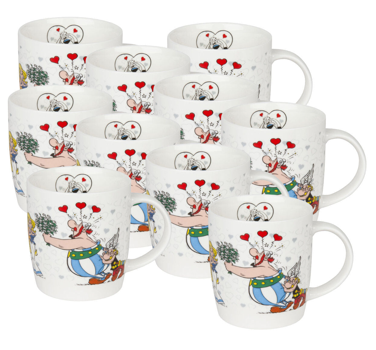 10er SET KÖNITZ Becher Asterix - Ich bin verliebt - 400 ml / Motivtasse