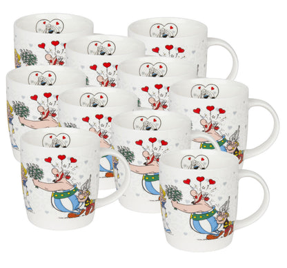 10er SET KÖNITZ Becher Asterix - Ich bin verliebt - 400 ml / Motivtasse