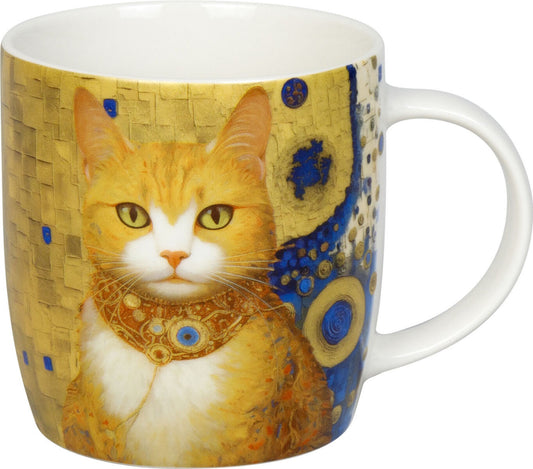 KÖNITZ 1172752916 Becher Arty Animals - Klimt's Cat 400 ml aus Bone China Porzellan / Katze