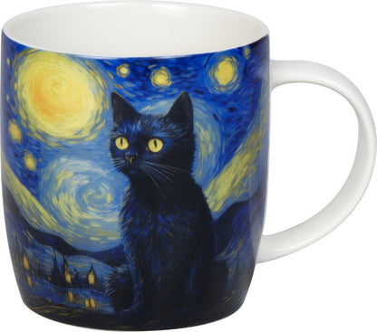 KÖNITZ 1172752918 Becher Arty Animals - Van Gogh's Cat 400 ml aus Bone China Porzellan / Katze