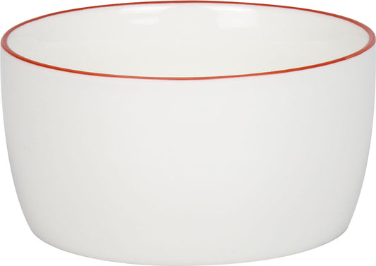KÖNITZ 1192653046 Müslischale 380 ml mit rotem Rand, Basic Bone