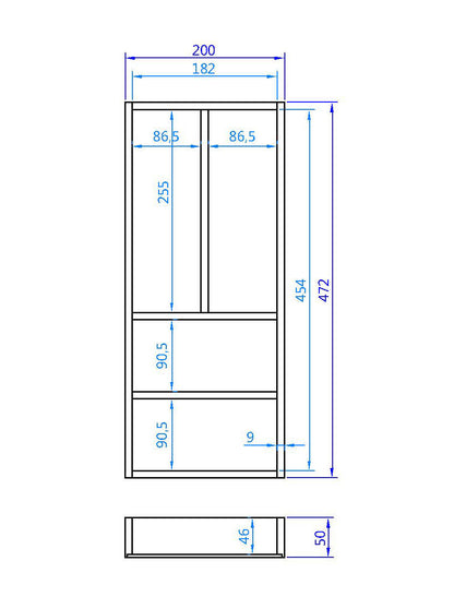 Besteckeinsatz AERIK aus Massivholz (Eiche), 200 x 472 mm, universell / Besteckkasten