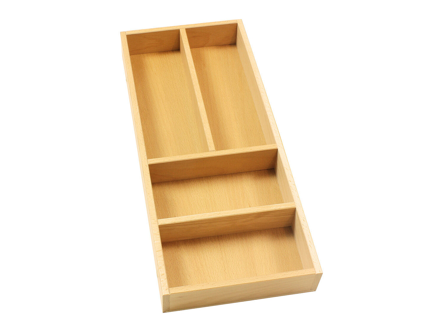 Besteckeinsatz AERIK aus Massivholz (Buche), 200 x 472 mm, universell / Besteckkasten
