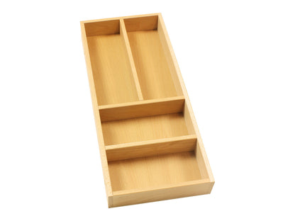Besteckeinsatz AERIK aus Massivholz (Buche), 200 x 472 mm, universell / Besteckkasten