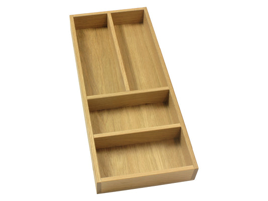 Besteckeinsatz AERIK aus Massivholz (Eiche), 200 x 472 mm, universell / Besteckkasten