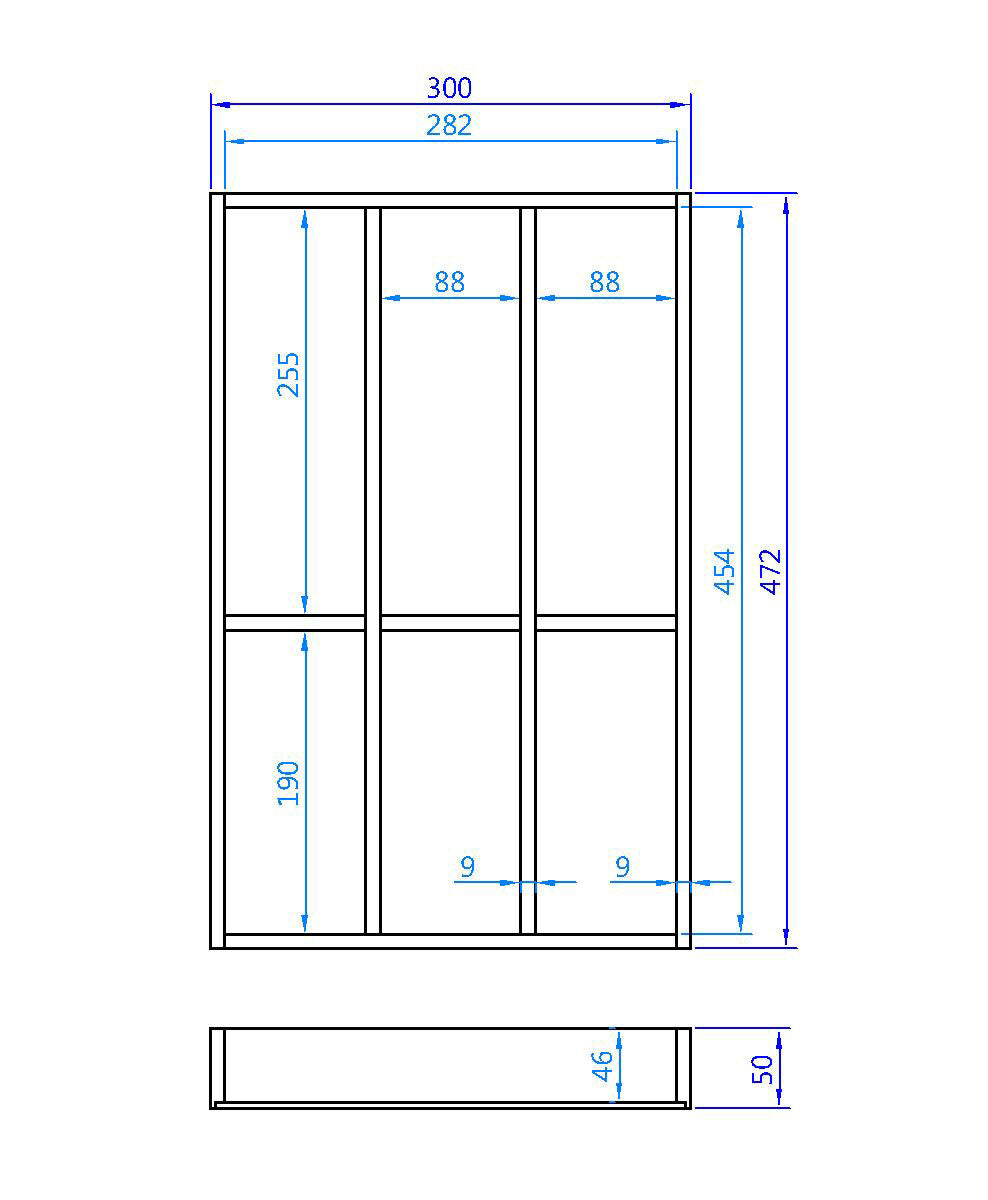 Besteckeinsatz AERIK aus Massivholz (Buche), 300 x 472 mm, universell / Besteckkasten