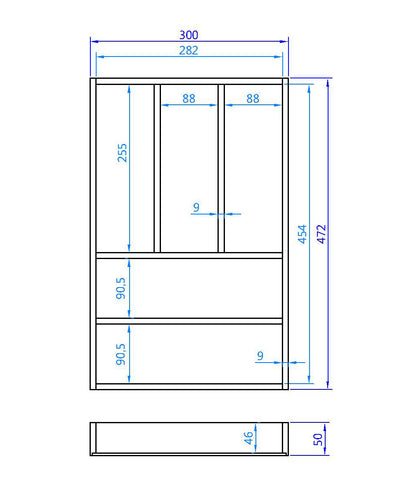 Besteckeinsatz AERIK aus Massivholz (Eiche), 300 x 472 mm, universell / Besteckkasten