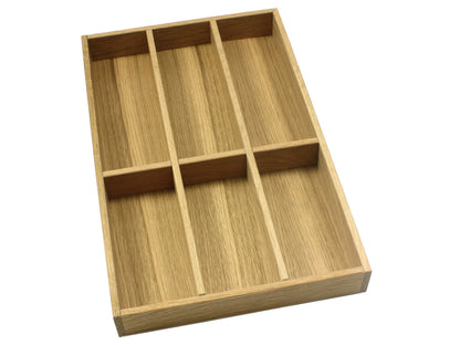 Besteckeinsatz AERIK aus Massivholz (Eiche), 300 x 472 mm, universell / Besteckkasten