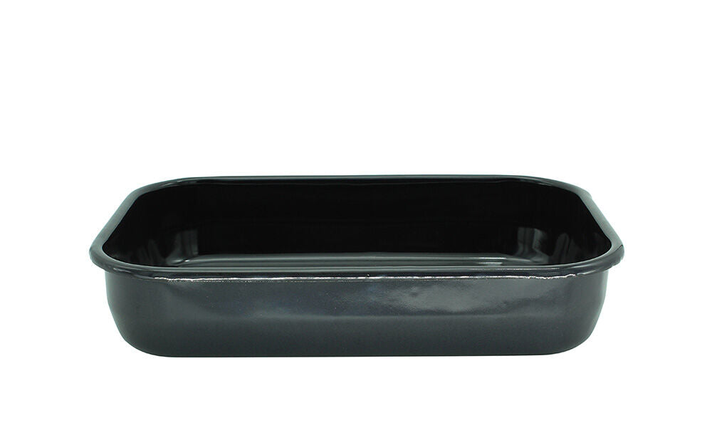 Karl Krüger 14126BL Auflaufschale 26 cm / 2 Liter, Serie BLACK, Stahl emailliert / Auflaufform / Ofenform