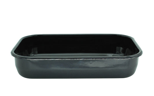 Karl Krüger 14132BL Auflaufschale 32 cm / 3 Liter, Serie BLACK, Stahl emailliert / Auflaufform / Ofenform
