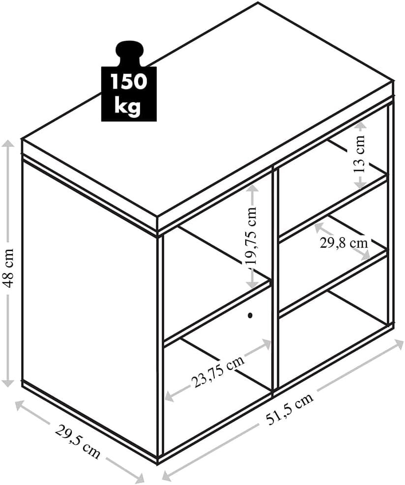 KESPER 15905 Schuhschrank mit Sitzkissen, weiß/grau, 51,5 x 29,5 x 48 cm
