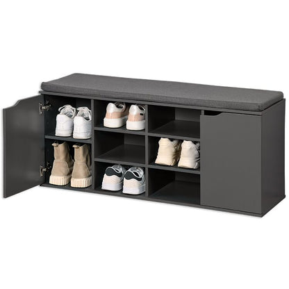 KESPER 1591913 Schuhschrank / Sitzbank, grau, mit Sitzkissen
