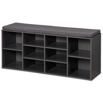 KESPER 1592313 Schuhschrank / Sitzbank, grau, mit Sitzkissen
