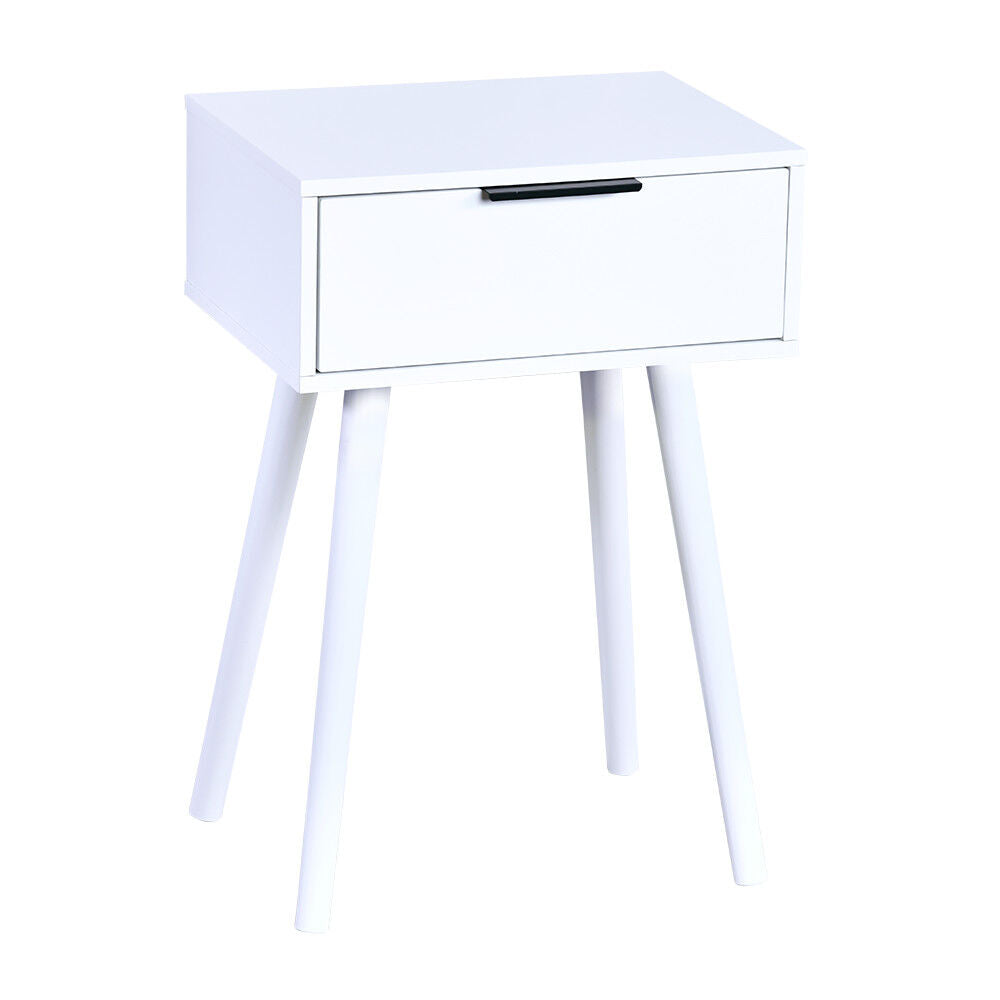 KESPER 1597013 Nachttisch mit Schublade, weiß im schlicht modernem Design