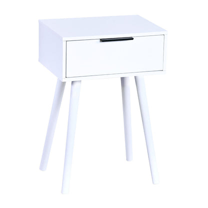 KESPER 1597013 Nachttisch mit Schublade, weiß im schlicht modernem Design